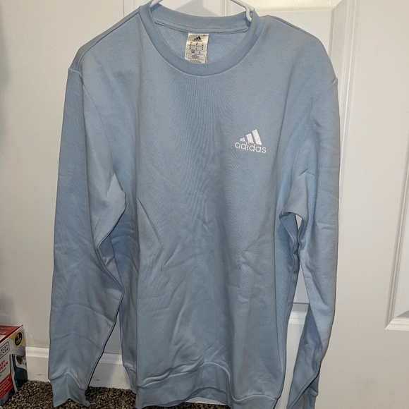 Adidas sweatshirt, light blue NWT MEN’S SIZE MEDIUM - Picture 1 of 4